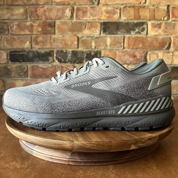Brooks Beast GTS 24 Supportive Men's 14 Gray Running Walking Shoes Sneakers